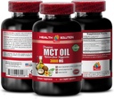 Energistøtte Kosttilskudd - MCT Olje 3600MG, 100% ren, middels kjede triglycerider - mct olje laget med kokosolje, mct oljepiller, mct olje til minne, mct olje for hjernen, mct kokosolje - 1B 120Soft