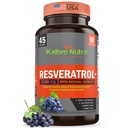 Kaibro Nutra Resveratrol Supplement, 1500mg Ekstra styrke Trans Resveratrol, Quercetin med japanske Knotweed ekstrakter, anti-aldring, strålende hud og immunitet støtte, Vegan & ikke-GMO, 90 kapsler