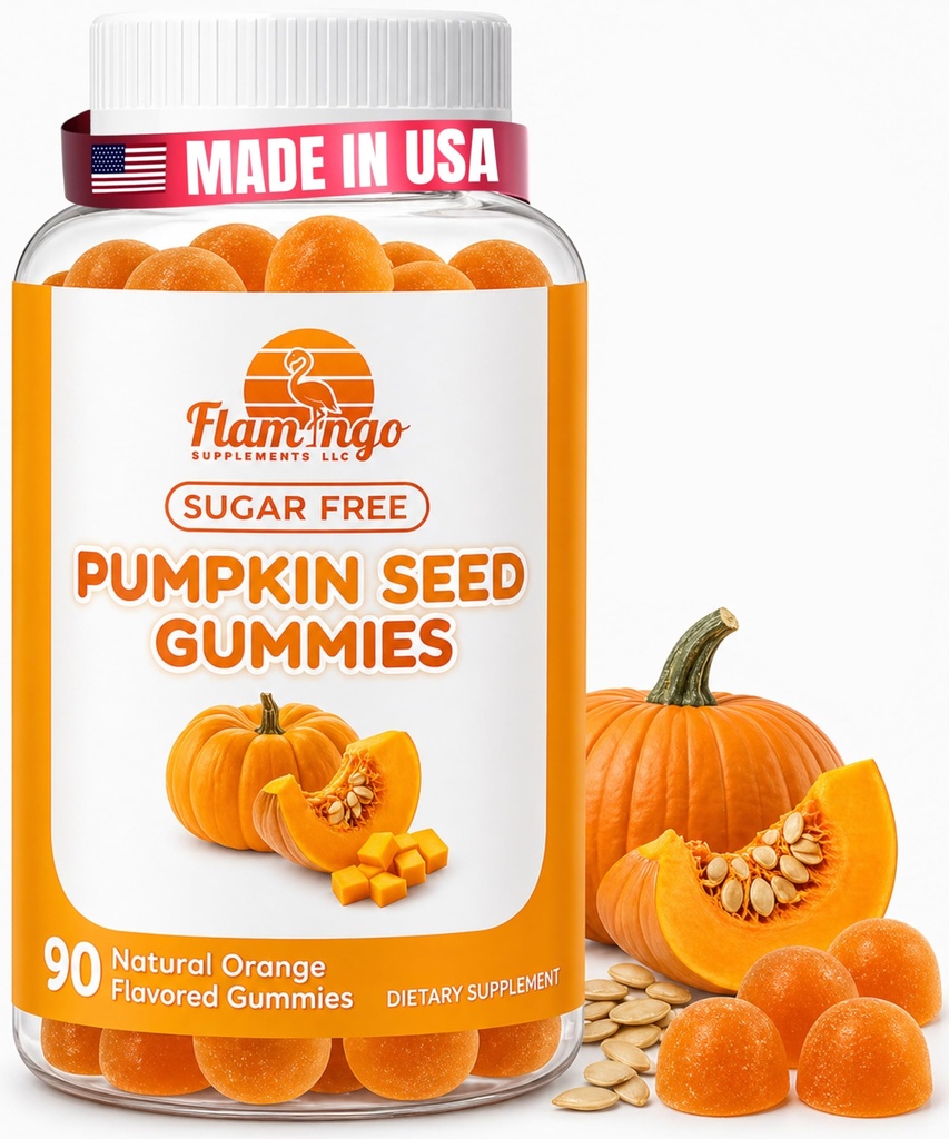 Pumpkin frøolje gummier sukker-fri naturlig flavored-pumpefrø olje for hårvekst, blader, urinveittrakt støtte, unge hud supplement - Vegan, Halal Pumpkin frø ekstrakt- 90 Count