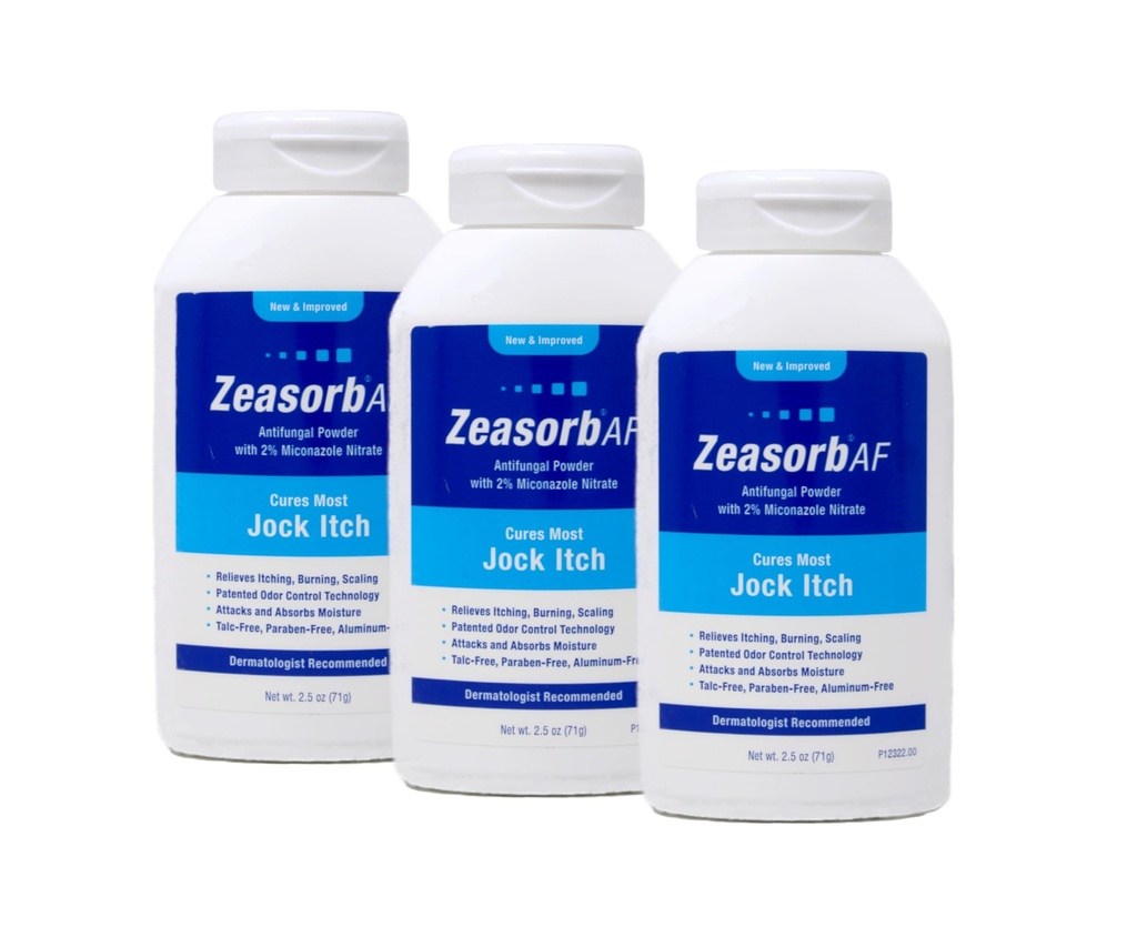 Zeasorb Antifungal behandling pulver, Jock Itch 2,5 Oz (3 pakke)