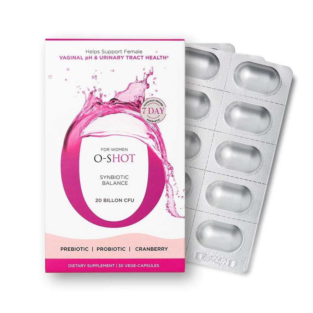 O-Shot (r Vegan Vaganal Probiotic + Prebiotic for kvinner, Cranberry Extract, Chicory Root, Vaginal pH, Urinal Tract, Digestion, Bleating, Ikke-Daueri, Ikke GMO, Glutenfri, 30 Vege-Capsules