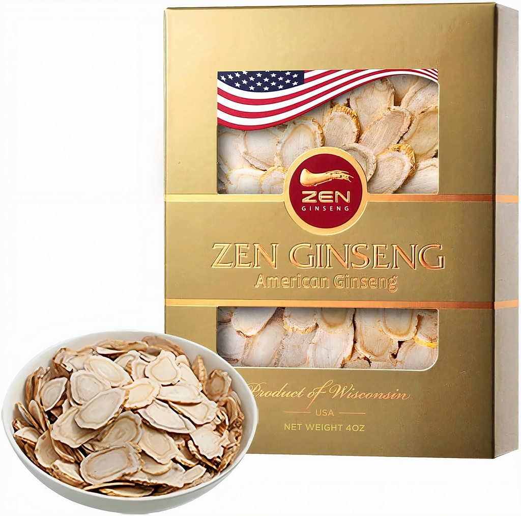 Amerikansk Wisconsin Ginseng Slices — Forbedret energi, ytelse og mental helse for menn og kvinner (4 Oz. (Pack of 1))