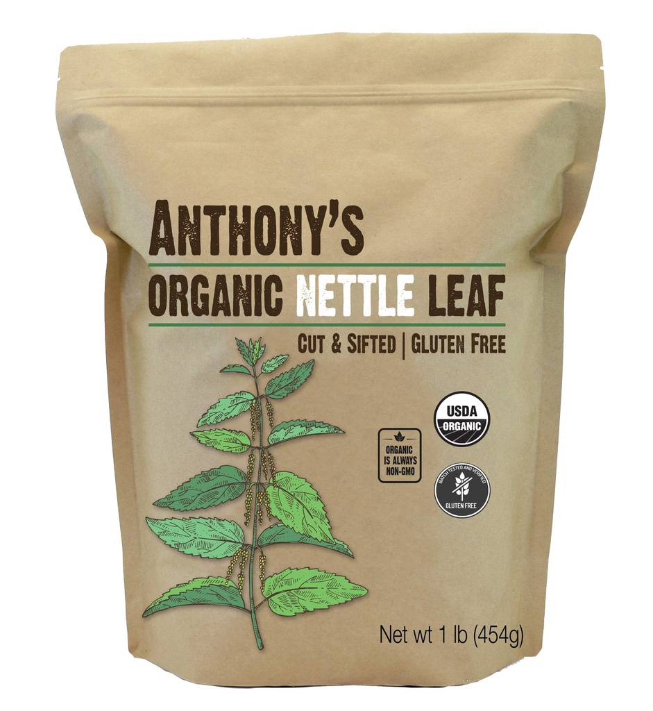 Anthony's Organic Nettle Leaf, 1 lb, Glutenfri, Ikke GMO, Cut & Siftet, Ikke irradert, Keto Vennlig