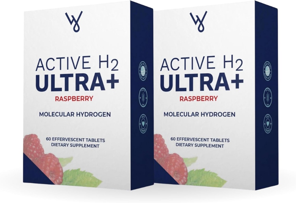 Aktiv H2 Ultra + Hydrogen vann tablet, naturlig bringebær. Optimere helse, støtte immunisme og balanseantioksidanter med fordeler ved molekylær hydrogen 120 serveringer