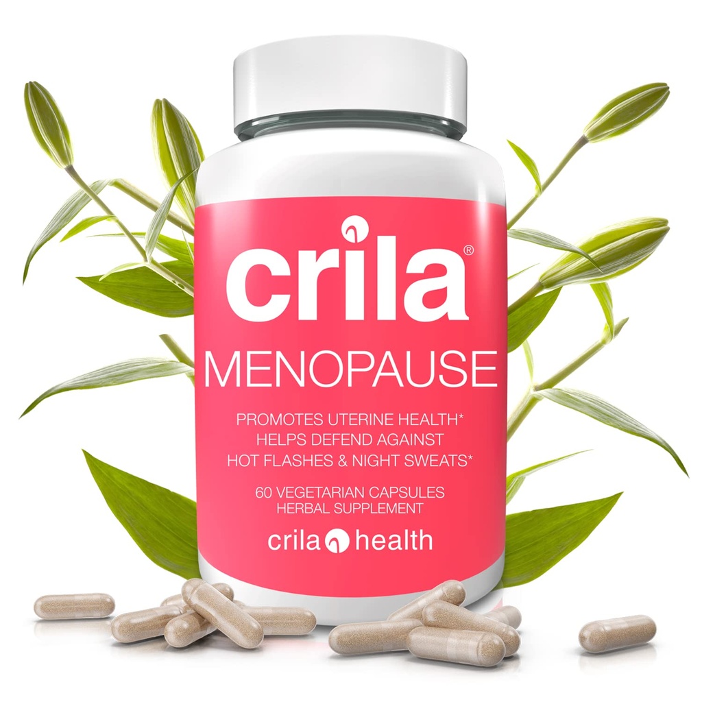 Crila Helse Menopause Supplements for kvinner - 60 Ct. Jeg natt sviter og varme blits Menopause Relief for kvinner uten østrogen, naturlige ingredienser, redusere humørsvingninger, tretthet og blooting*
