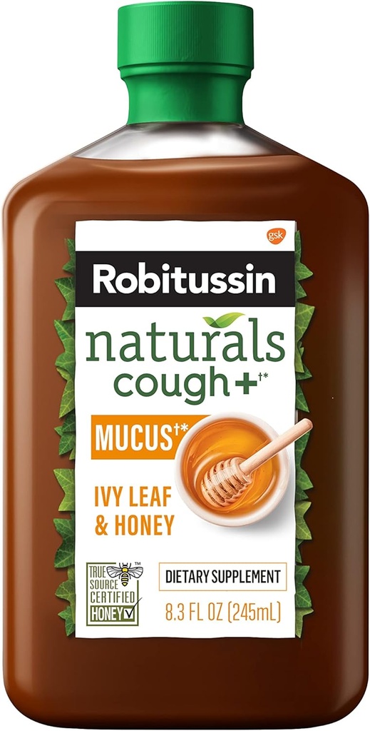 Robitussin Naturals Honning og Ivy Leaf Dietary Supplement Avhenger Avslappet Tilknyttet Hoarseness, Tørr Throat og Irritanter, 8,3 oz