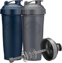 28-Ounce Shaker Flaske med Action-Rod Mixer | Shaker Cups med Motivasjons sitater | Protein Shaker Flaske er BPA Gratis og oppvaskmaskin trygt | Gray & Navy