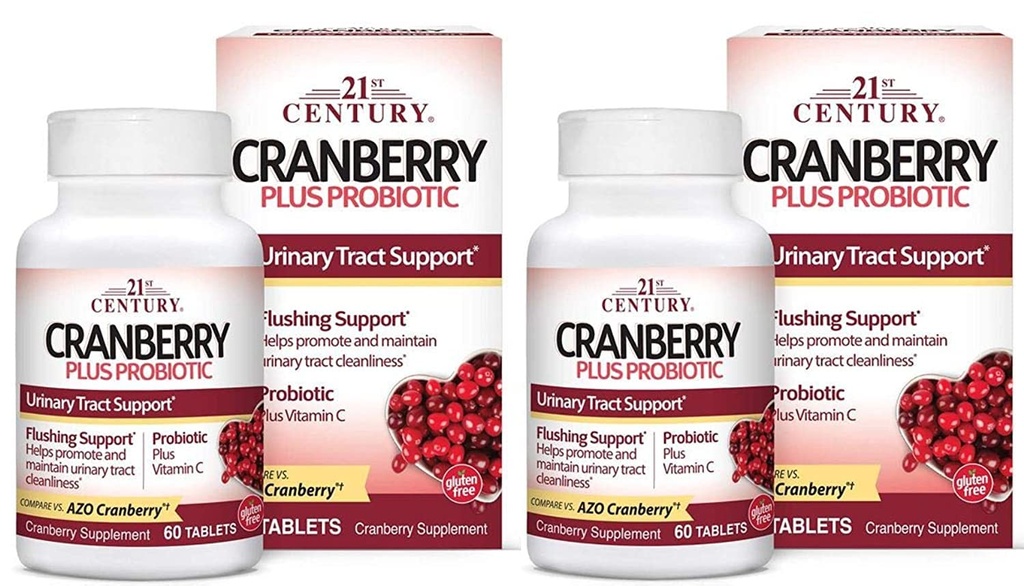 21st Century Cranberry Plus Probiotiske tabletter, 2 greve