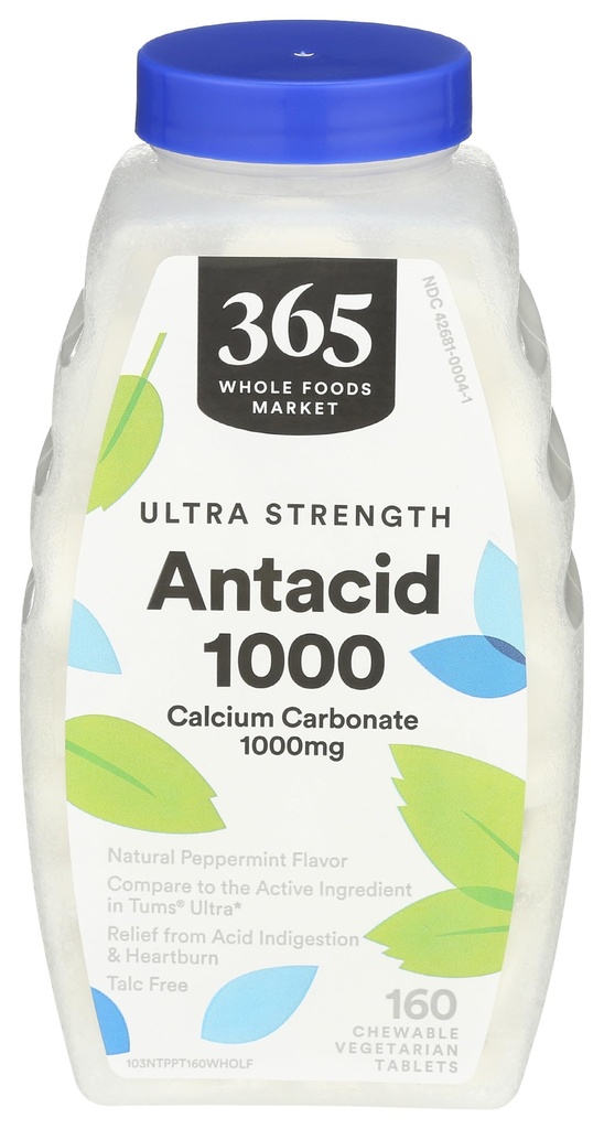 365 av hele matmarkedet Ultra-styrke Peppermynte Antacid, 160 CT
