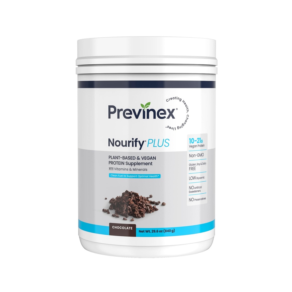 Nourify Plus Plant-baserte proteinshake - Alt naturlig Vegansk Protein pulver, høyt protein & lavt sukker, glutenfri, soya gratis og darlig, sjokoladeprotein pulver (29,3 oz)
