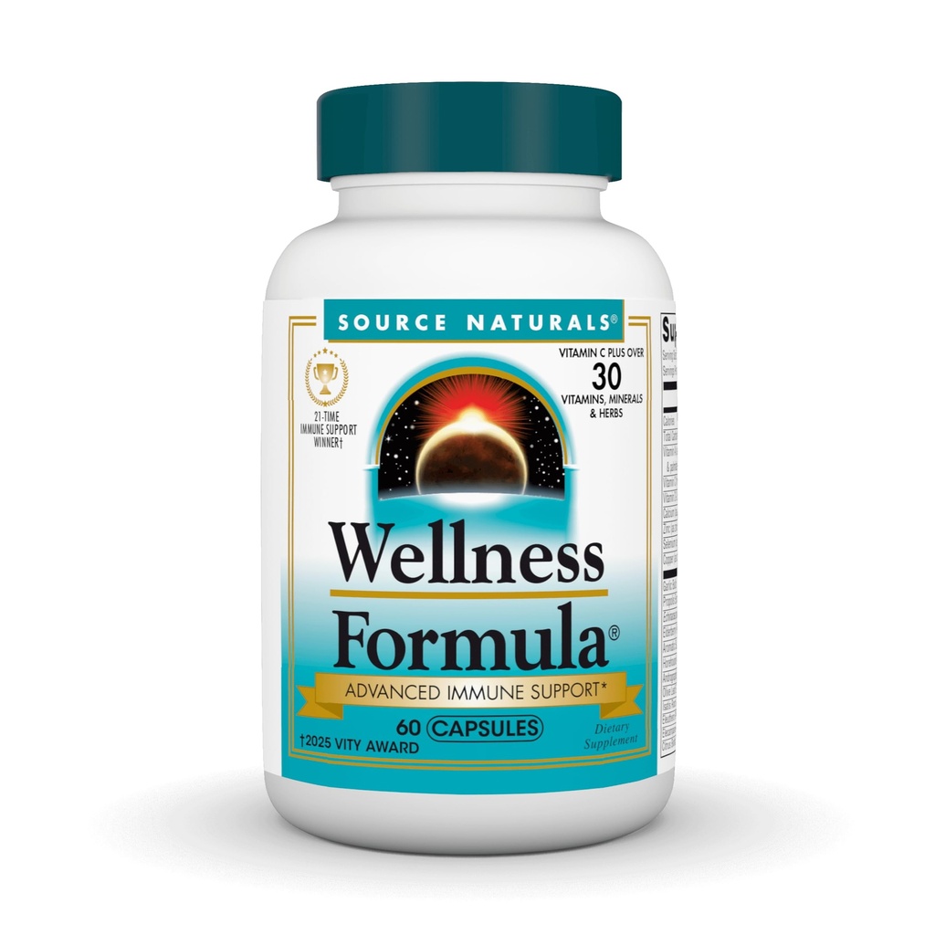 Kilde Naturals wellness Formula Bio-Aligned Vitaminer & Herbal Forsvar for immunsystemstøtte - Diett Supplement og immunisme Booster - 60 Kapsler