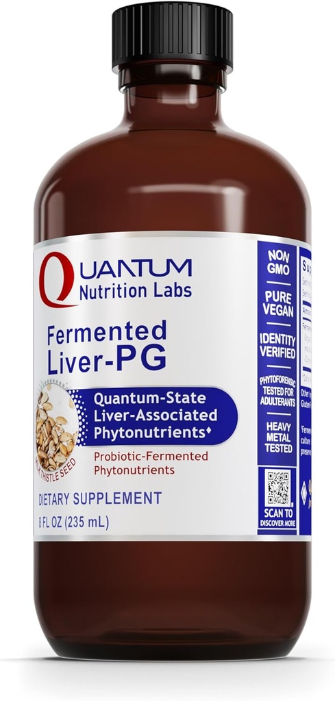 QNL Fermented Liver-PG - Vegan Liver Aid Supplement - Inneholder organisk gurkemeie og melk Thistle - Liver Support Supplement for kvinner og menn - 8 fl oz