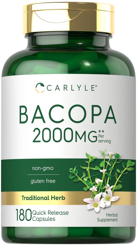 Carlyle Bacopa Monnieri Capsules | 180 Kapsler | Glutenfri Supplement