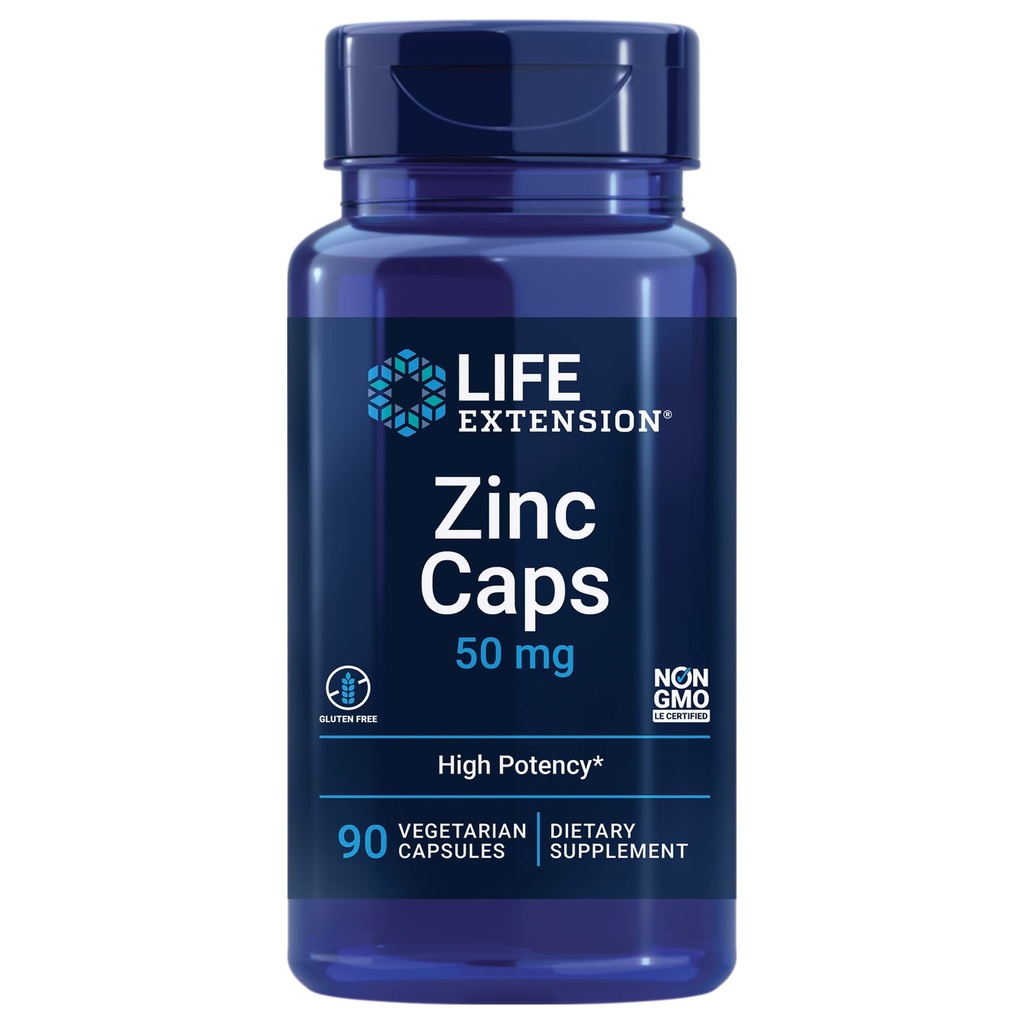 Life Extension Optimated Quercetin 250mg med vitamin C & Camu-Camu - 60 kapsler og sink Caps 50mg - 90 vegetariske kapsler