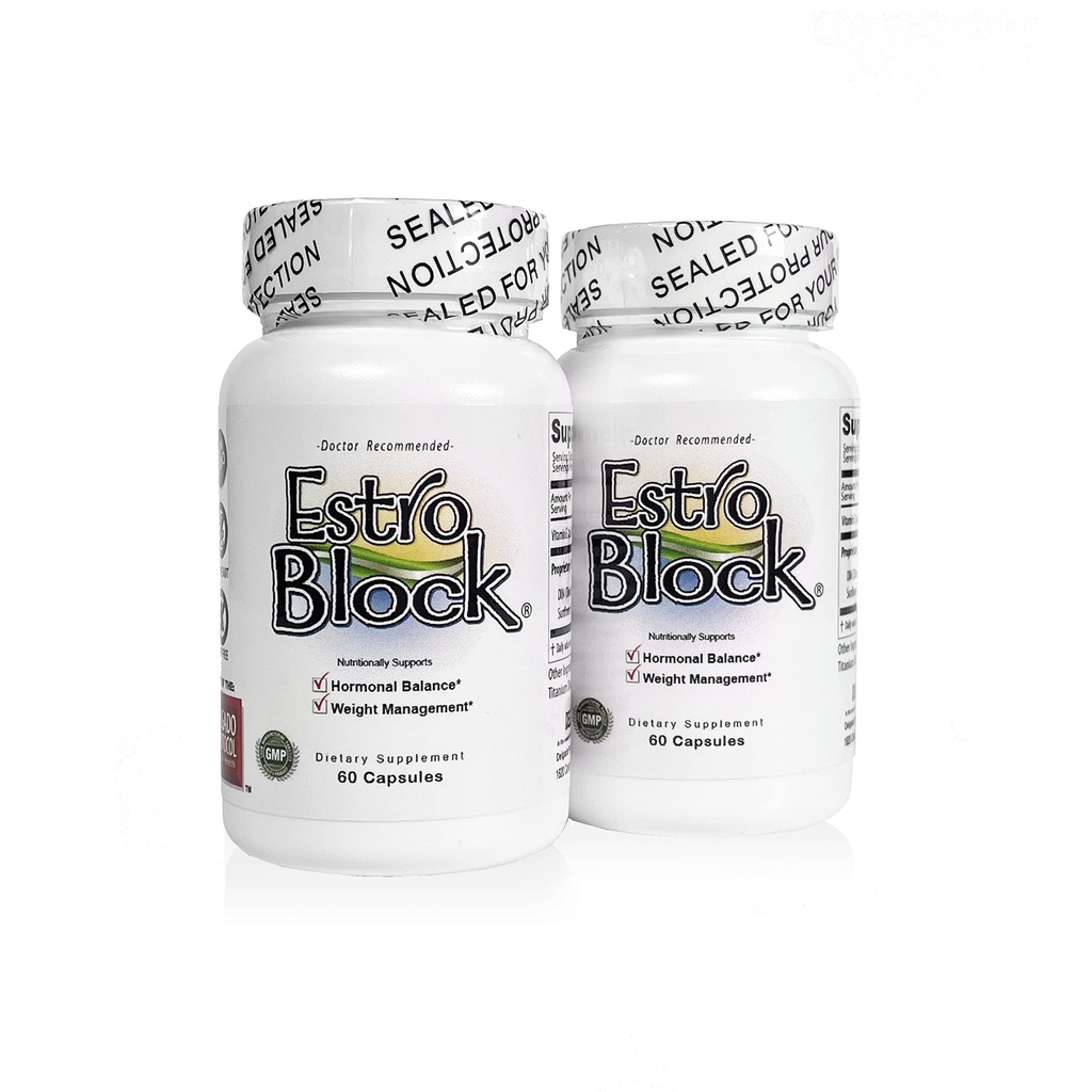 Estroblock - 2-Pack 120 Kapsler Totalt - DIM & Indole 3-Carbinol for naturlig Hormonal Hormonal Hormon Balance, Acne - Antigiftig Aromatase Inhibitor Blocker. Vegan,Soy-fri, Dairy-Free, Ikke-GMO (2)