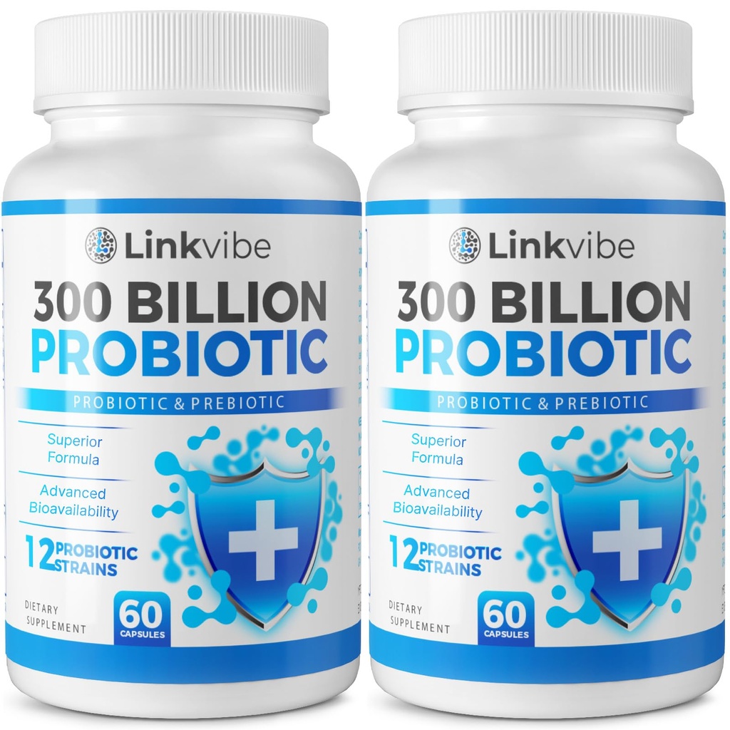 Probiotika 300 milliarder CFU - 12 strimler med organiske prebiotika for digestive & gut, immune, bloating helse - Probiotika for kvinner og menn - daglig Dairy Free, Shelf Stabile - 120 greve
