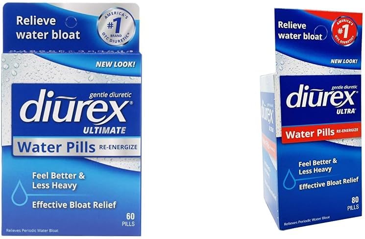 Diurex Ultimate 60 Count & Ultra 80 Count vannpiller Bundle - maksimal styrke Diuretisk for quick bloot relief