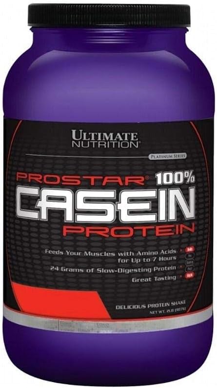 Ultimate Nutrition Prostar Micellar og Hydrolysert Casein Protein pulver - fett gratis overnatting muskelvekst og gjenoppretting med BCAA, 2 pund, sjokolade