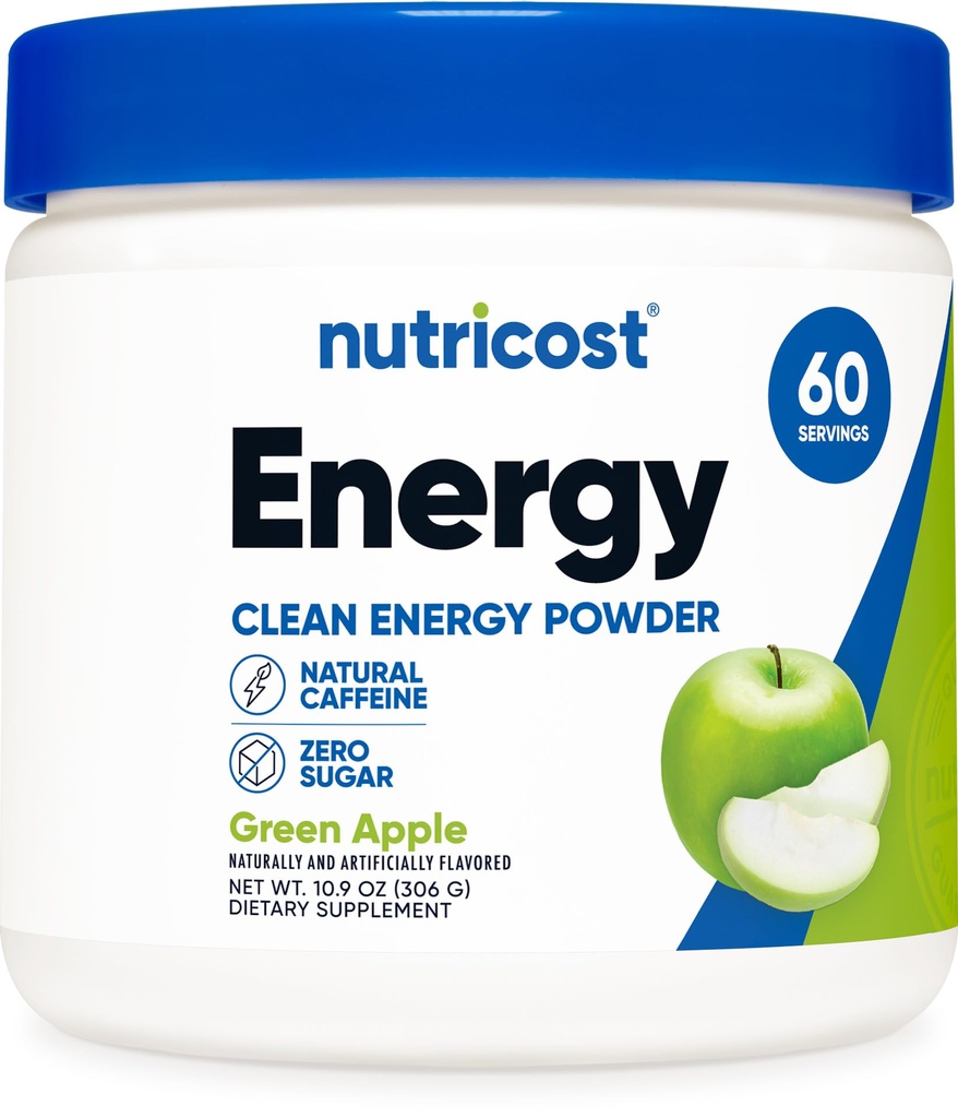 Nutricost Energy Complex (Green Apple) (60 Services) - Rent energipulver, 300g kosttilskudd