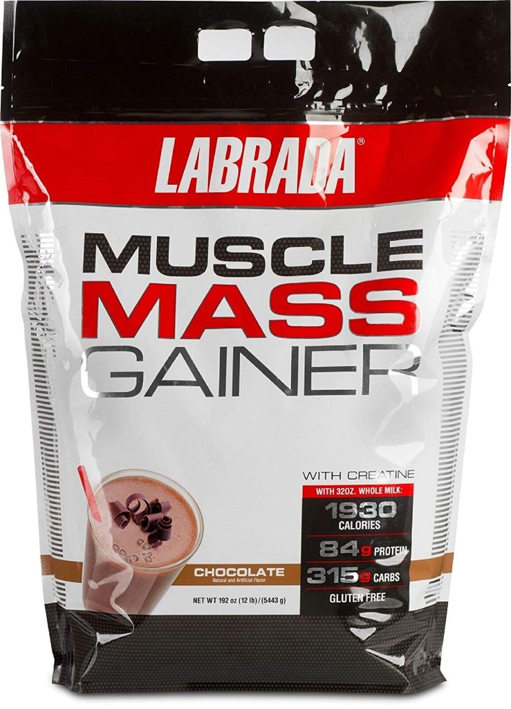 Labrada Nutrition Muscle Mass Gainer, Sjokolade, 12 pund