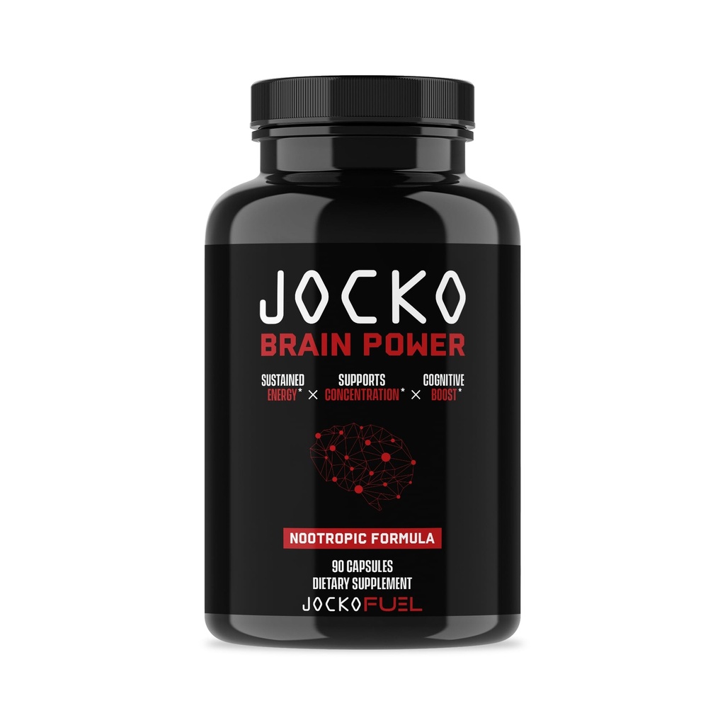 Jocko brensel Brain Power - nootropisk kosttilskudd for minne & fokus wiht L teanin, L karnitin- energi og fokus Supplement (90 kapsler)