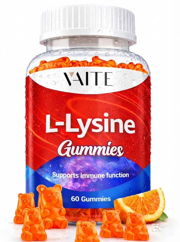 L-Lysine 1000mg Gummies - Støtter hud, leppe, vegansk, glutenfri, vitaminer for voksne vev helse og immunsystem, Chewables, Aminosyre vitamintilskudd og komplekse kosttilskudd, ikke-GMO