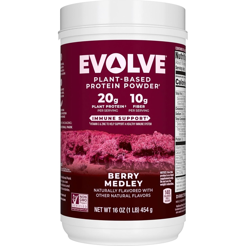 Evolve protein pulver, Berry Medley, 20g protein, 1 pund