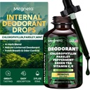 Klorofyll flytende dråper – Body Deodorizing Supplement for kvinner og menn – Detox, energi og hud helsestøtte– Vegan, ikke-GMO, 2 Fl Oz