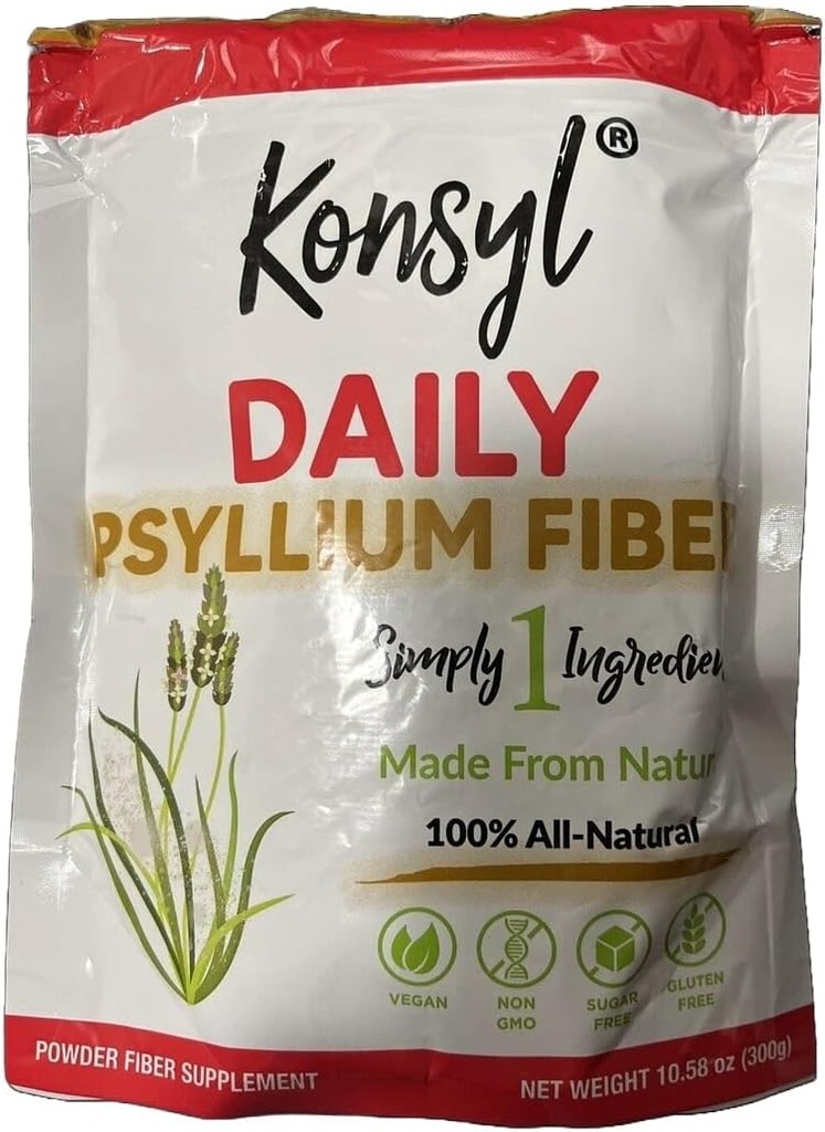 Konsyl daglig Psyllium Fiber - Ikke-GMO, Vegansk, Keto-vennlig, Fiber Supplement pulver - støtter Digestiv Helse - 300g / 10,58 oz (Pack of 01)
