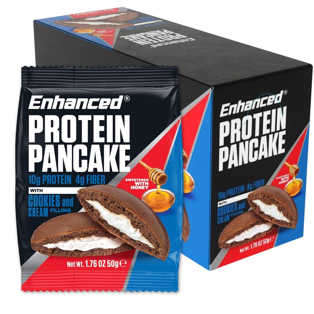 Forbedret Labs Protein Pankaker å gå - Informasjonskapsler og krem (pakke på 10) - Lavt karbohydrat, Lavt sukker, Lav kalori, høy protein, keto-vennlig - Klar til å spise Snack