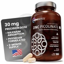 OmniBiotics Sink Picolinat 30mg Supplement – høy absorpsjon sink for immunsystem, sunn hud og energi støtte – 180 Vegan Kapsler