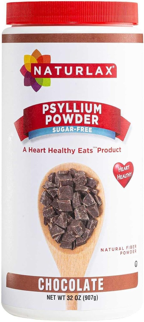 Sukkerfri Psyllium Husk Fiber pulver, sjokoladeflavorert 32 oz