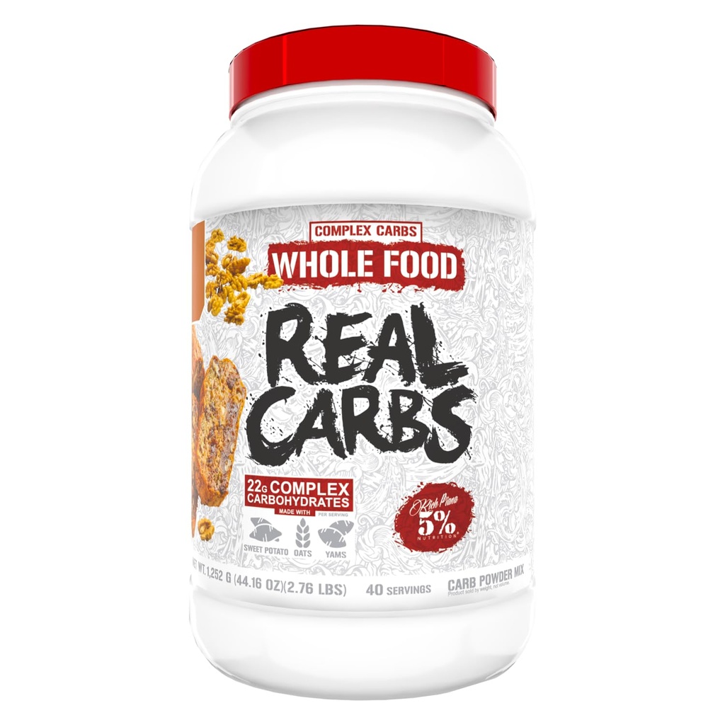 5% ernæringsrik Piana ekte karbohydrater med ekte matkompleks karbohydrat pulver, langvarige lav glykemisk energi for pre-workout / post-workout gjenoppretting måltid, 2,7 Lb, 40 serveringer (Banana Nut Bread)