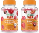 Livbar sink 25mg Kids + kalsium Magnesium Kids, Gummies Bundle - Great Tasting, Vitamin Supplement, Glutenfri, GMO Gratis, Chewable Gummy