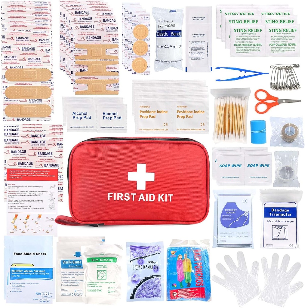Førstehjelp Kit 194 Piece nødsett for å reise camping Trauma Kit for båt kjøretøy Kompakt aid Kit for hjemmebil reise Utendørs overlevelse