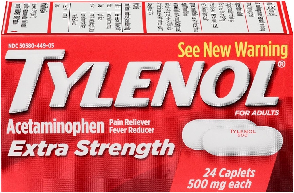 TYLENOL Ekstra styrke Acetaminophen 500 mg kapell 24 hver