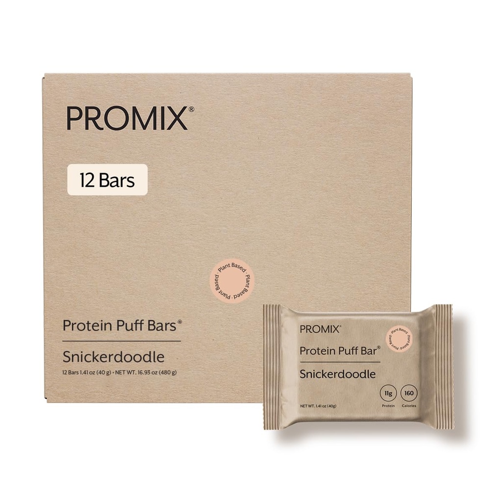 Promix Ernæring Vegansk Protein Puff Bars | Høyt Protein, Lav Calorie Marshmallow Crispy Behandle | Kosher, Soya Gratis - Kinnemon Fransk Toast