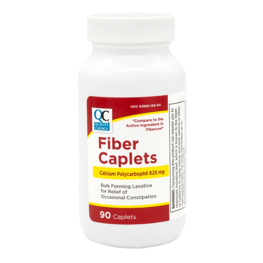 Quality Choice Fiber Therapy Caplets, Sikker og behagelig lindring uten gass og utblåsing, Insolubel Fiber for Bowell Uregelmessighet i en 90-tallsflaske av kapler