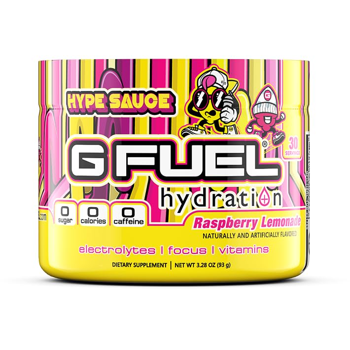 G Drivstoff Hype Sauce Supreme Hydration, Electrolyte pulver blanding for energi og fokus, sukker og kaffe gratis supplement med essensielle vitaminer og mineraler, bringebær sitronade flavor, 3.3 oz - 30 serveringer