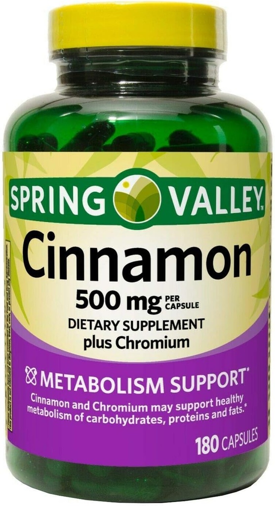 Spring Valley kanel 500 mg metabolisme støtte