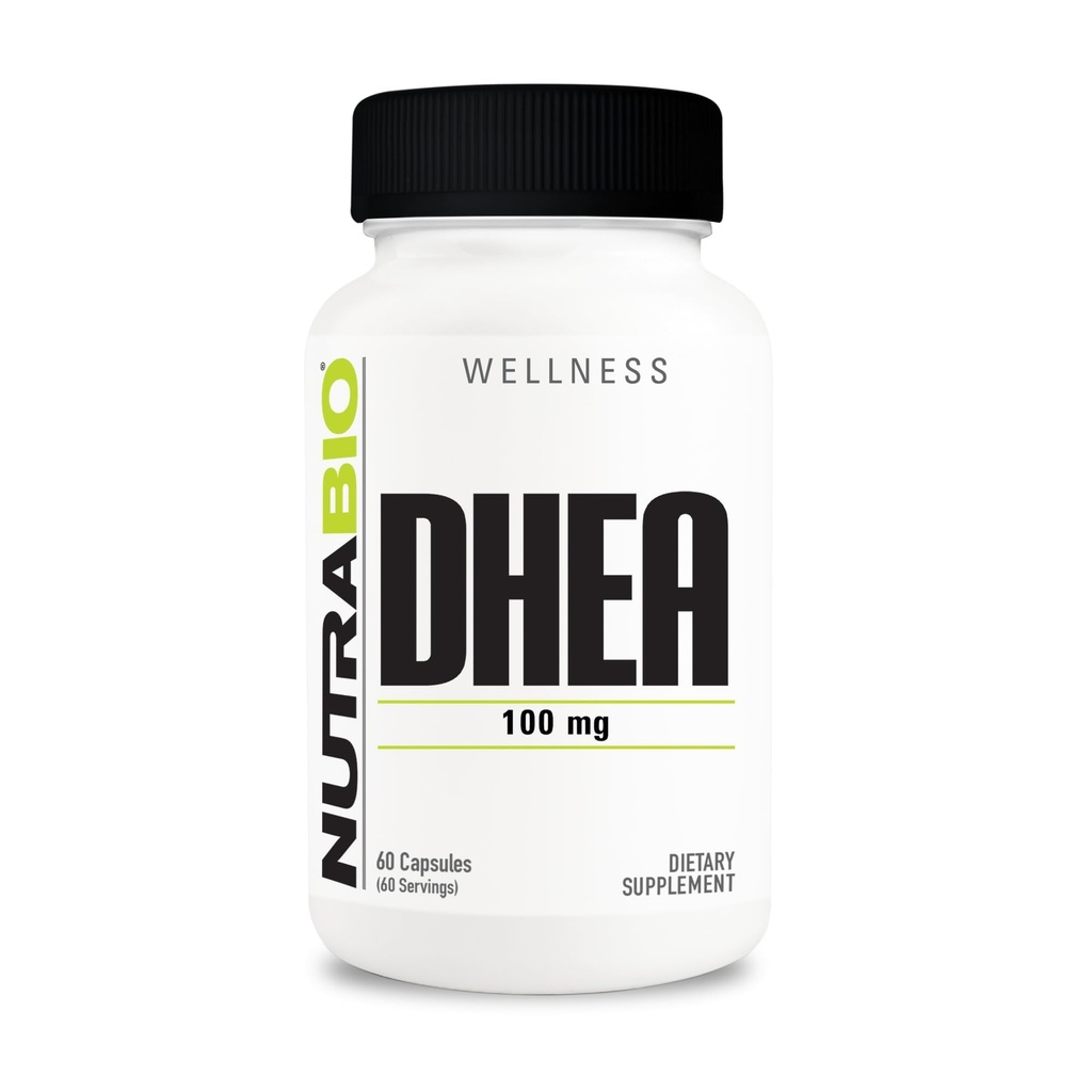 NutraBio DHEA Supplement- for menn og kvinner-DHEA (100 mg) 60 kapsler