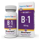 Superior Source B-1 100 mg - vitamin B Supplement støtter sunn energi og vekst - nerve- og digestive system støtte formel med Thiamin - 100 sublingual oppløsning tabletter