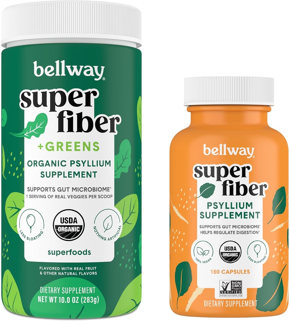 Bellway Super Fiber Powder + Grønn Super Fiber Kapsler Bundle