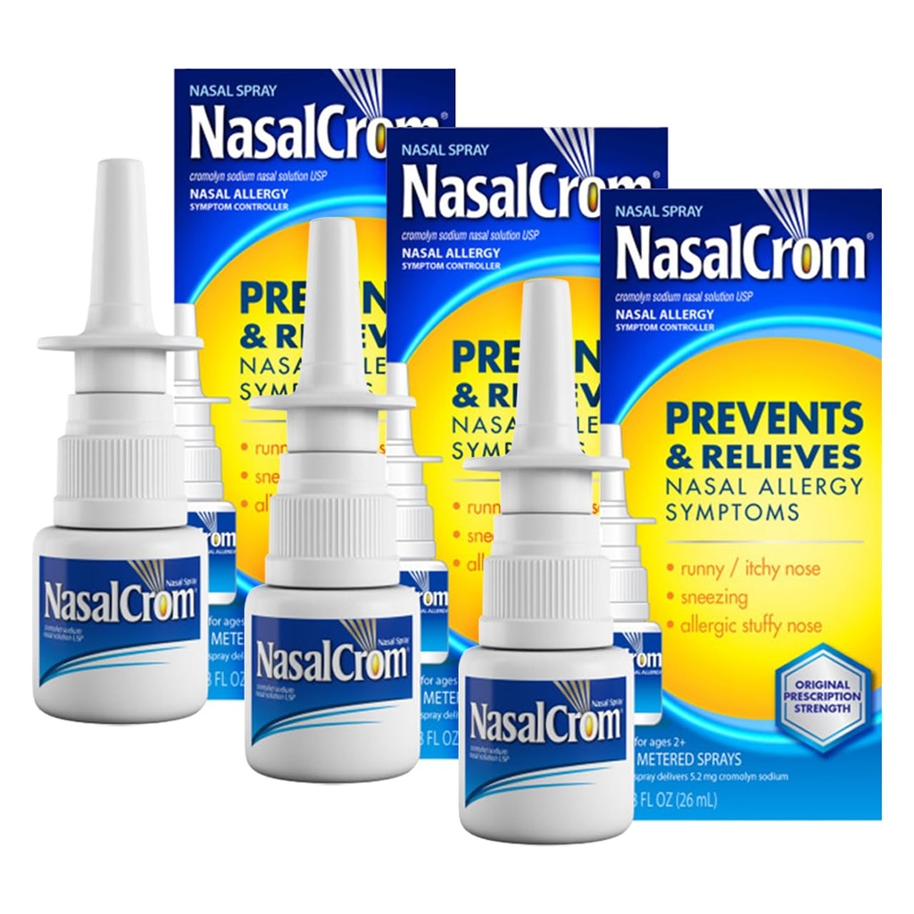 NasalCrom Nasal Spray Allergi Symptom Controller ® 200 Sprays ® .88 FL OZ (3 Pack)