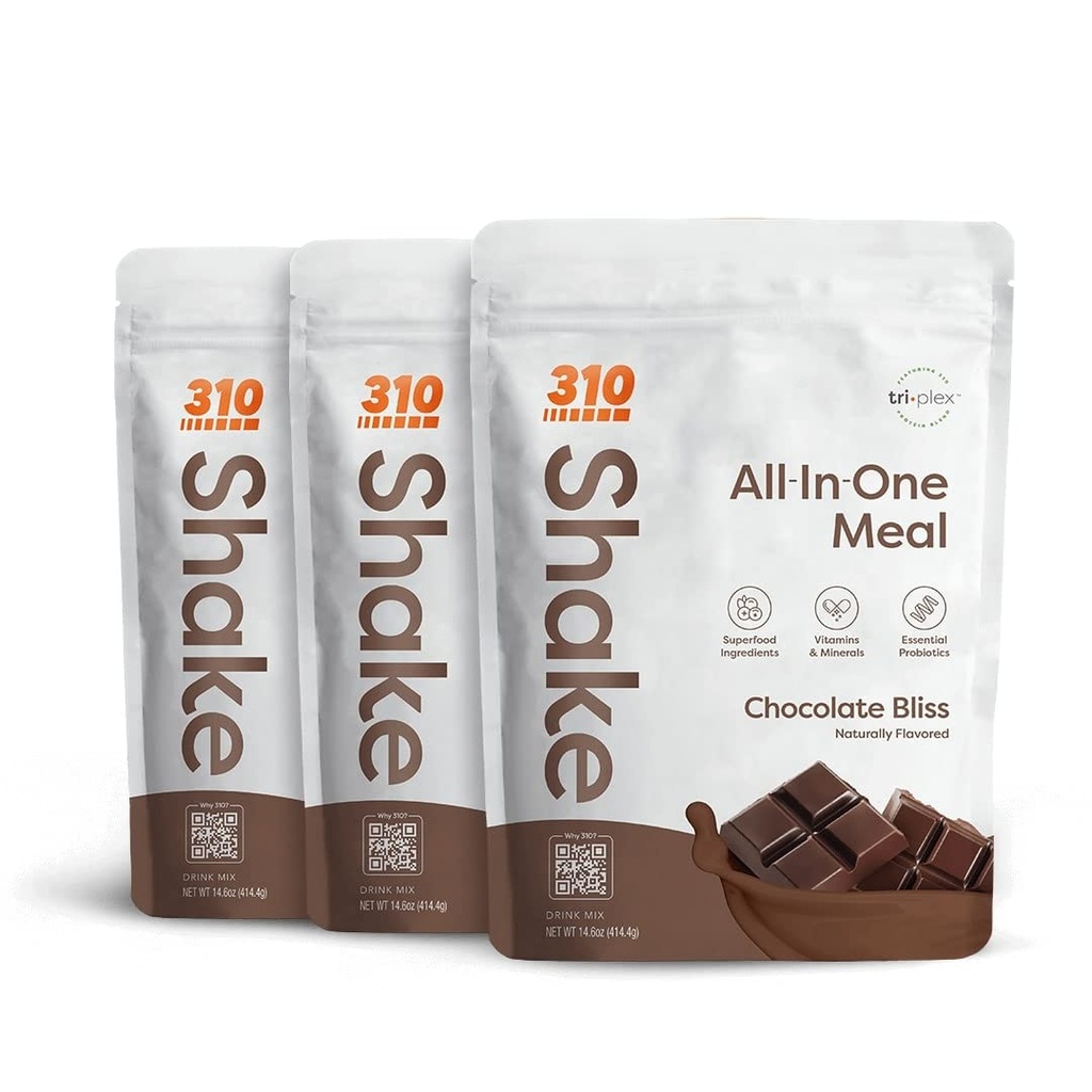 310 Næring – Alt-i-ett-måltid utskiftningsshake - ny formel med fiberrik vegansk supermat blanding - naturlige søtstoffer - lav kulhydratshake, keto og paleo vennlig - Glutenfri - 26 essensielle vitaminer og mineraler - Triple Flavor Pack