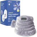 ASUTRA Vektet hals Wrap, Plush Gray - håndfri mikrobølgeovnbar oppvarming Pad for hals og skulder, varm og kald kompressor, Lavender Aromaterapi
