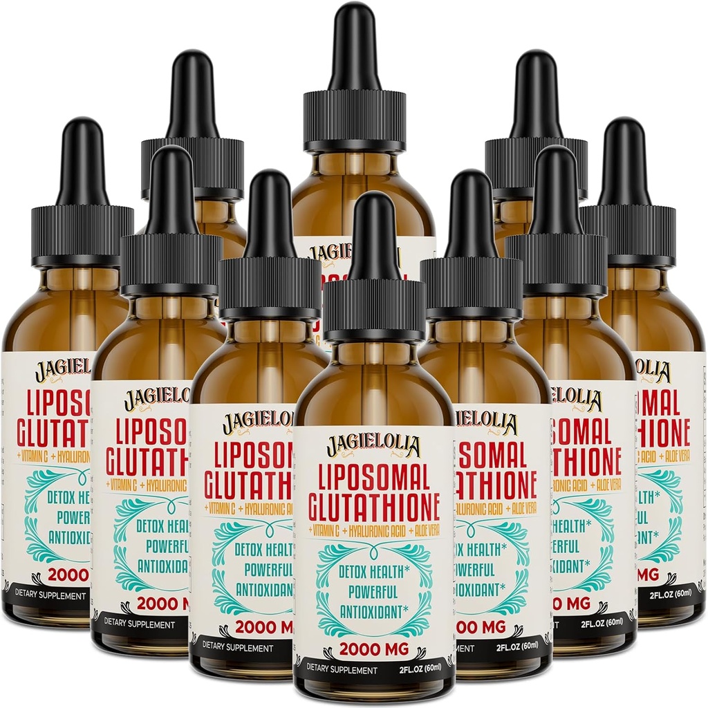 Liposomal Glutathione flytende 2000MG – Antioksidant Detox Supplement for kvinner og menn, Aging Defense, leverfunksjon og energi, med Hyaluronsyre + Aloe Vera + vitamin C, Naturlig og vegan, 20 FL.OZ