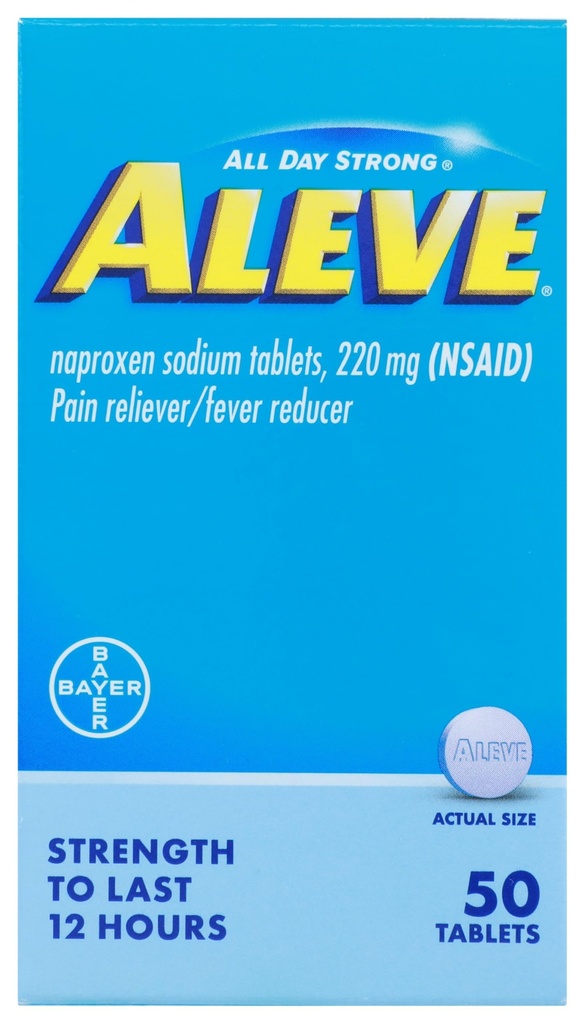 Aleve, smertefri/fever Reduser 220 mg tabletter, 50 teller