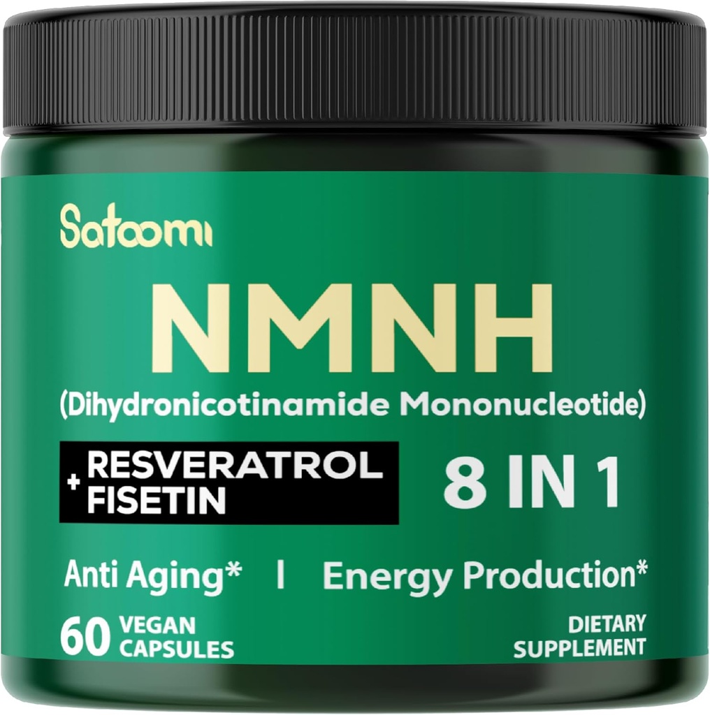 8in1 NMNH - NMN Supplement Alternativ - NAD Supplement til støtte NAD nivåer lagt til Fisetin, Resveratrol, Quercetin, Turmeric, Berberine, vitamin D3 & C - 60 greve i 30 dager