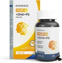 Fosfatidyserin 120 mg Omega 3 DHA 60 Softgels med Huperzine A for eldre barn Hjernehelse og kognitiv støtte kosttilskudd - forbedre hjernen funksjon Fosfatidyserin med DHA